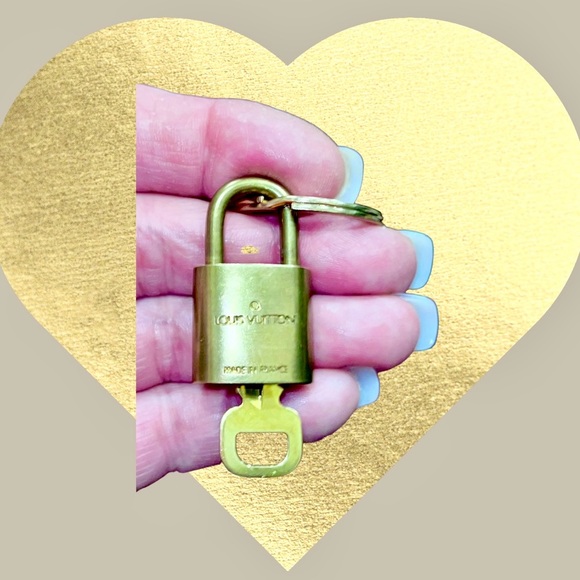LOUIS VUITTON Lock & Key w/Authentic LV keychain from a real bag. W/charms - Picture 4 of 8